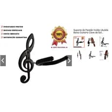 4 Suportes para Violão de Parede; Guitarra; Uculelê; Baixo; Viola