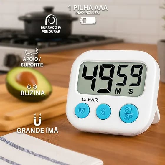 Timer Cronômetro Digital Cozinha Alarme Sonoro - Bhz Store