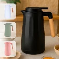 Garrafa Térmica 950ml Litro Sotto Para Chás/Café  Design Moderno Cabo Madeira