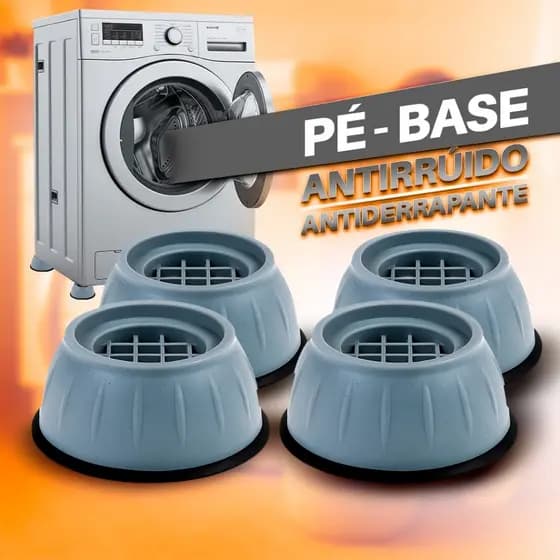 Kit 4 Suporte Anti Vibração Pé Nivelador Sapata Amortecedor Pezinho Máquina de Lava Anti-Rusiduos