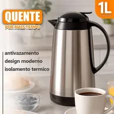 Garrafa Térmica Inox 950ml Antivazamento Premium Mantém Quente por Mais Tempo Chás/Café Design Moderno