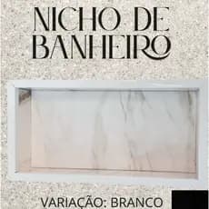 Porta Shampoo Nicho de Banheiro Marmorizado 56x27cm Nicho Porcelanato Embutido Grande