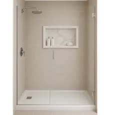 Nicho Embutido Marmorizado Porta Shampoo para Decoração de Banheiro 56x27cm