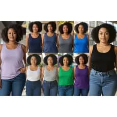 Kit 10 Blusinhas Regata Feminina Viscolycra Plus Size Casual XGG ao G4 Verão Cores Sortidas