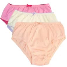 Kit 3 Calcinhas Infantil Menina ( Lisas - Sortidas ) Tamanho PP ao GG - 100% Algodão Tampinha