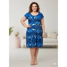 Kit 5 Vestidos Feminino Plus Size Estampado Leve Manga Curta