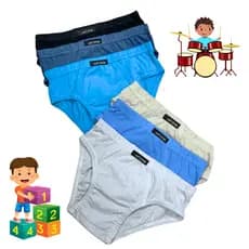 Kit 6 Cuecas Slip Menino Infantil 100% Algodão Cores Variadas