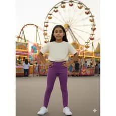 Kit 2 Legging Infantil Cotton Lisa Cores Sortidas