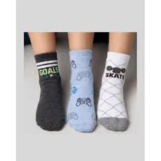 Kit 6 Pares Meia Cano Médio Derby Infantil Algodão Macio Estampas Sortidas Escolar Dia a Dia Quentinha