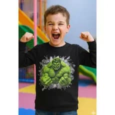 Camiseta Hulk Infantil Manga Curta Hulk zen Infantil Camiseta Feminina Hulk Inverno Verão 2 ao 12