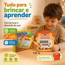 Quadro Magnético Infantil Leão Brinquedo Educativo Coordenação Motora Criatividade