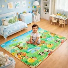 Tapete Infantil Bebê de Atividades Térmico Educativo Tatame Emborrachado Grande Dobrável 120x180cm
