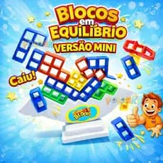 Brinquedo Infantil Torre Equilíbrio Tetris Jogo Educativo Mesa Tabuleiro Blocos Empilhamento Criança