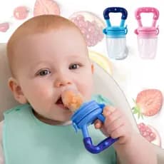 Chupeta Alimentadora Bebê Silicone Mordedor Porta Fruta Macio Bico Massageador