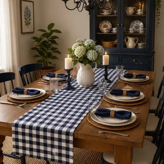 Caminho de Mesa  Retangular Toalha Estampadas e JOGO AMERICANO 1,60x0,50 Decorativa  Home