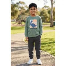 Conjunto Infantil menino de frio de dinossauro ou selva Blusão e Calça Jogger Moletom Brandili 2 ao 10 - TREX / WILD