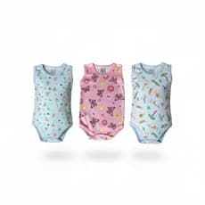 KIT 3 BODY REGATA SUEDINE ESTAMPAS CRIATIVAS MENINO MENINA - SORTIDOS