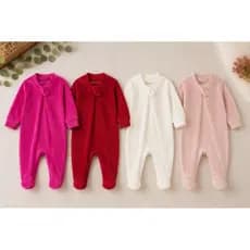 Kit Macacão Plush Kit Maternidade 4 Peças de macacão – Menino ou Menina - Pijama Plush de algodão ou Poliéster