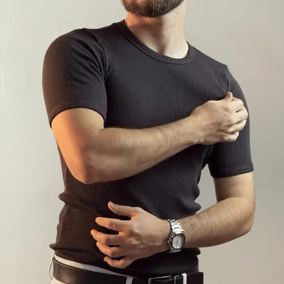 Camiseta Masculina Algodão Canelada Slim Fit Ribana Premium