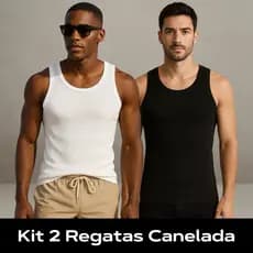 Kit Regatas Masculina Canelada Americana Slim Algodão Premium Ribana