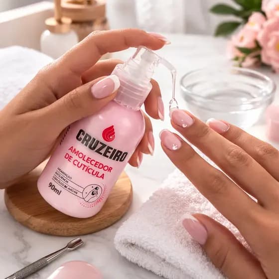 Conjunto 1 a 6 Amolecedor Cutícula Creme Beleza Cosmético Feminina Cruzeiro Unhas Moda Manicure 90mL