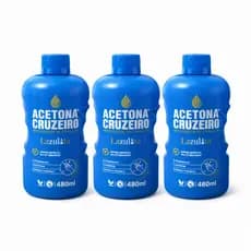 Acetona Removedor Esmalte Cruzeiro 480mL Remoção Rápida Cosmético Cuidado Máximo Moda Feminina