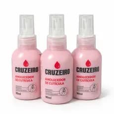 Conjunto 3 Amolecedor Cutícula Creme Beleza Cosmético Feminina Cruzeiro Unhas Moda Manicure 90mL