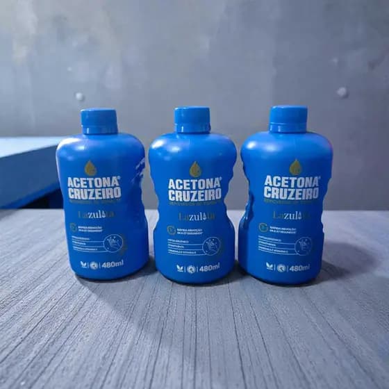 Removedor Esmalte Acetona Cruzeiro 480mL Remoção Rápida Cuidado Máximo Moda Feminina Cosmético