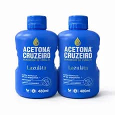 2 Acetonas Cruzeiro Lazulita 480ml Removedor de Esmalte Rápido Eficiente Beleza