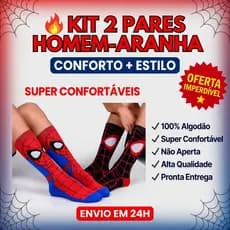 Meia Cano Longo Spider-Man Homem Aranha Unissex TIPO 1 | Confortável e Divertida