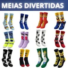 Meias Divertidas com Personagens em Algodão - Conforto e Estilo Unissex