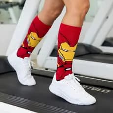 Meia Divertida de Personagem Cano Alto Unissex Estampas Exclusivas Algodão Confortável Envio Imediato Geek/ Nerd/ Gamer