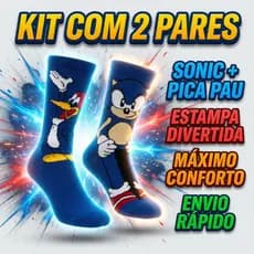 Kit 2 Pares de Meias | PERSONAGENS FAMOSOS | Unissex – Confortáveis e Estilosas para Adultos