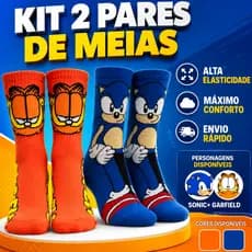 Kit 2 Pares de Meias Divertidas Adulto – Personagens | Unissex