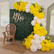 Kit Decorativo 100 Balões Cores Amarelo E Branco Para Decoração De Comemorações E Festas Temáticas