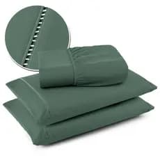 Jogo De Cama Solteiro Casal Queen King Micropercal 400 Fios Toque Macio Premium Casa Moura Decor.
