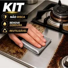 Kit 6/12/18/24 Panos Abrasivos Fibra Metálica Remove Manchas Difíceis, Não Risca, Resistente e Multiuso