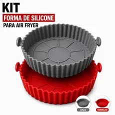 Kit 2 Forma de Silicone Air Fryer Antiaderente Assadeira Reutilizável