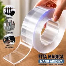 Fita Dupla Face Magica Nano Gel 5M Super Forte Transparente Lavavel Silicone Cola Parede Moveis