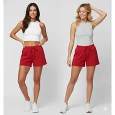Shorts Tecido Duna Vermelho Sem Bolsos Para Caminhada Vários Tamanhos