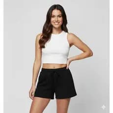 Shorts Duna Feminino Sem Bolso Na Cor Preta Do P Ao GG Moda Verão