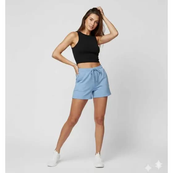 Shorts Feminino Duna Para Piscina Acompanha Laço De Amarrar Sem Bolsos