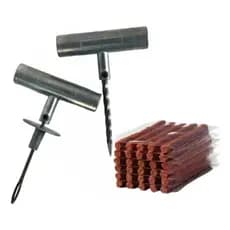 Kit Reparo Pneu Sem Câmara Ferro + 25 Remendos Moto E Carro