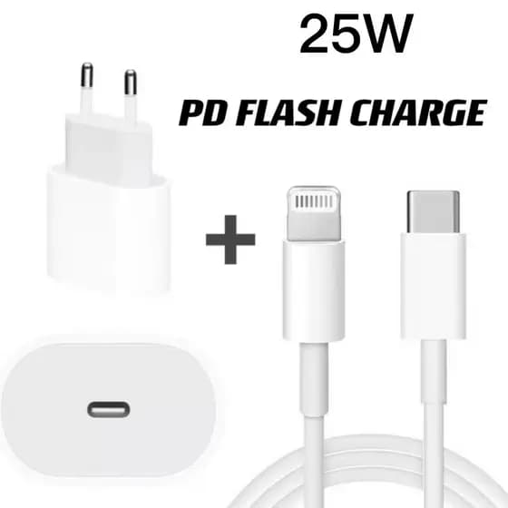 Carregador para iPhone Fonte + Cabo 25W Turbo LIGHTNING Tipo C