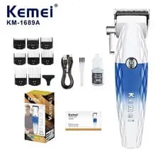 Novidade Máquina de Cortar Cabelo Profissional Kemei-1689A 10W Com 8800 RPM Sem fio Recarregável