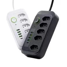 Extensão 5 Tomadas 4 USB 1 Type-C Universal Bivolt Power 110v/220v 2m WKC-541--Mwei Store