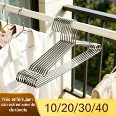10/20/30/40 Cabides Aço Inoxidável Adulto Resistente e À Prova D'água Para Roupas e Armário
