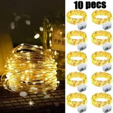 1/5/10 Fio de Fada LED 3m Branco Quente a Pilha Luzes LED para Decoração Festa Natal Casa