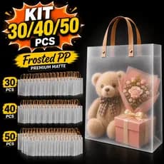 30/40/50 Sacolas de Presente em PP Fosco com Alças Reforçadas para Aniversário Casamento e Lembrancinhas