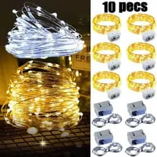 1/5/10 Fio de Fada LED 3m Branco Quente à Prova d'Água para Decoração Festa Natal Casa